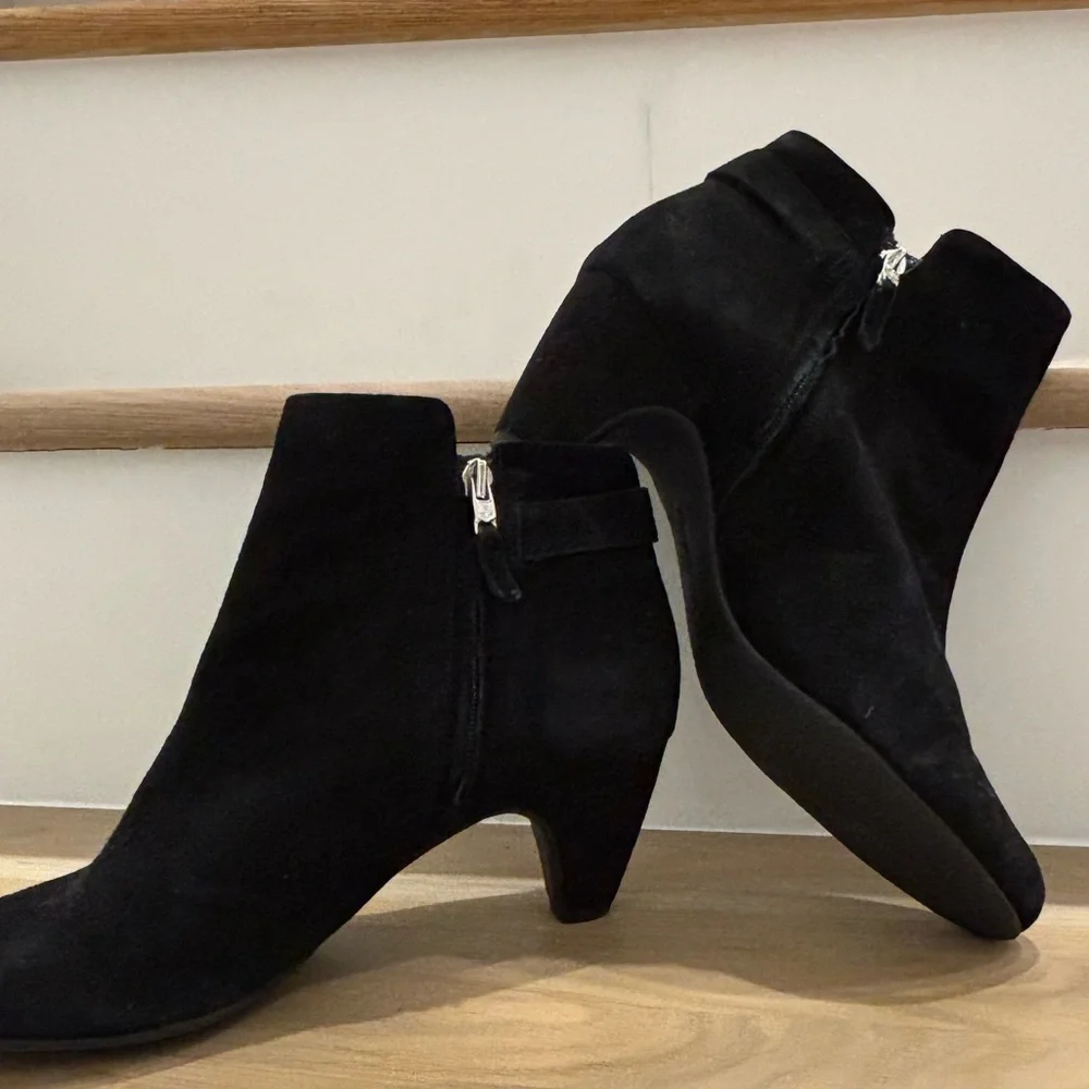 Sam Edelman Black Suede Ankle Booties with Buckle